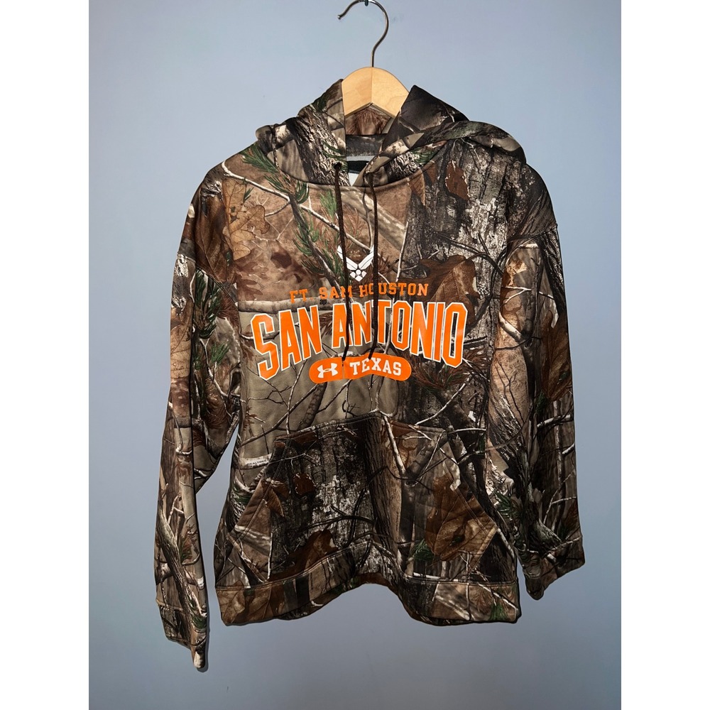 Under Armour Realtree Camo Hoodie Ft Sam Houston San Antonio Texas Mens Large